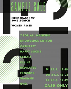 Sample Sale im Showroom Eins Zwei Zwei Eins…
